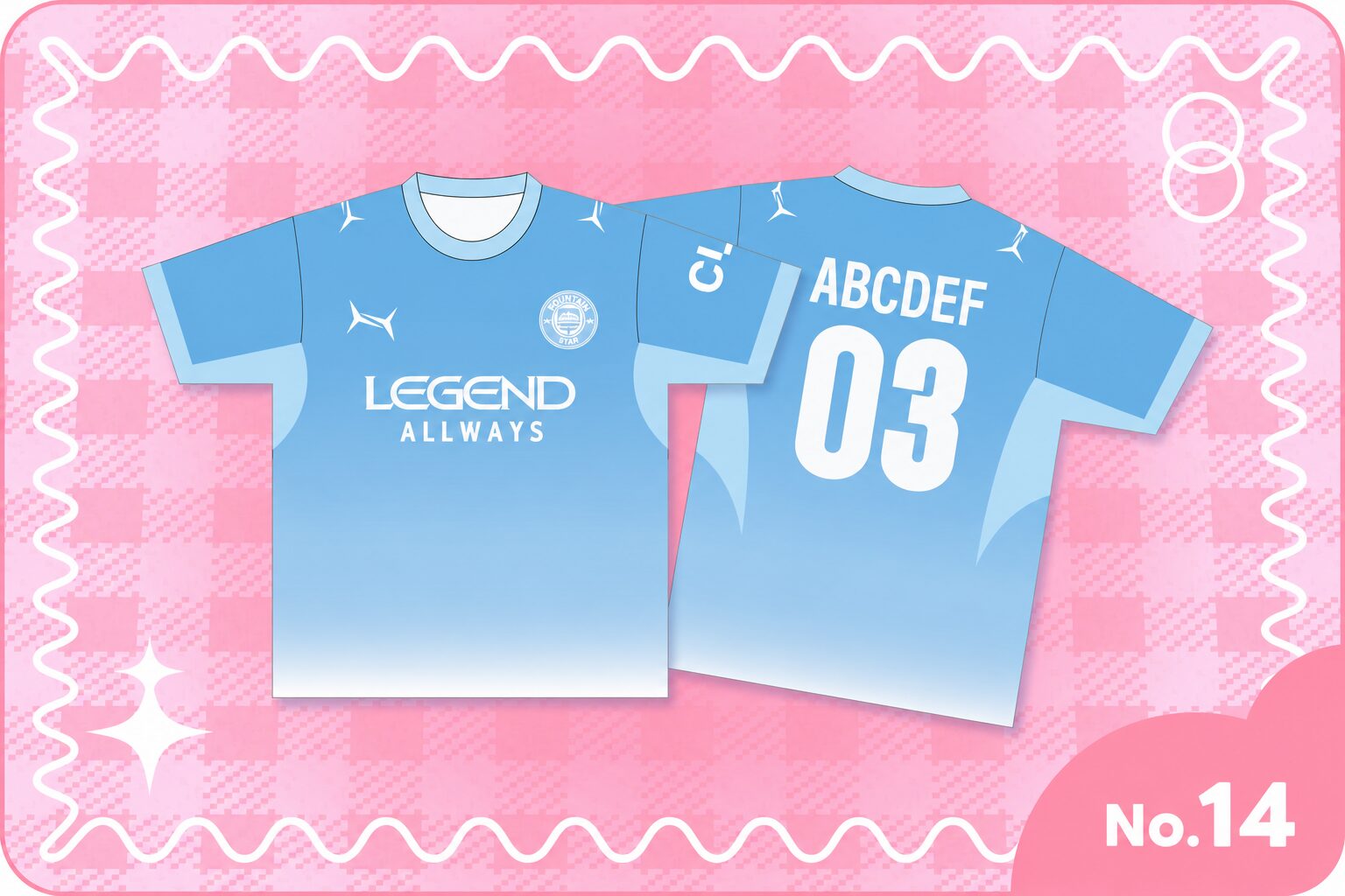 サッカーユニフォーム風クラスTシャツ 人気デザイン4位