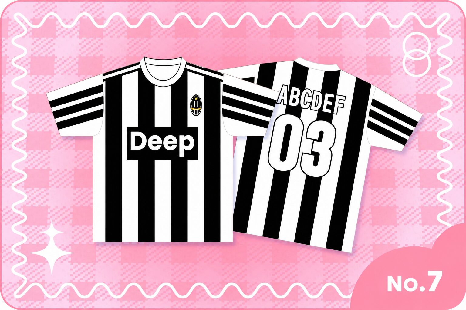 サッカーユニフォーム風クラスTシャツ 人気デザイン3位
