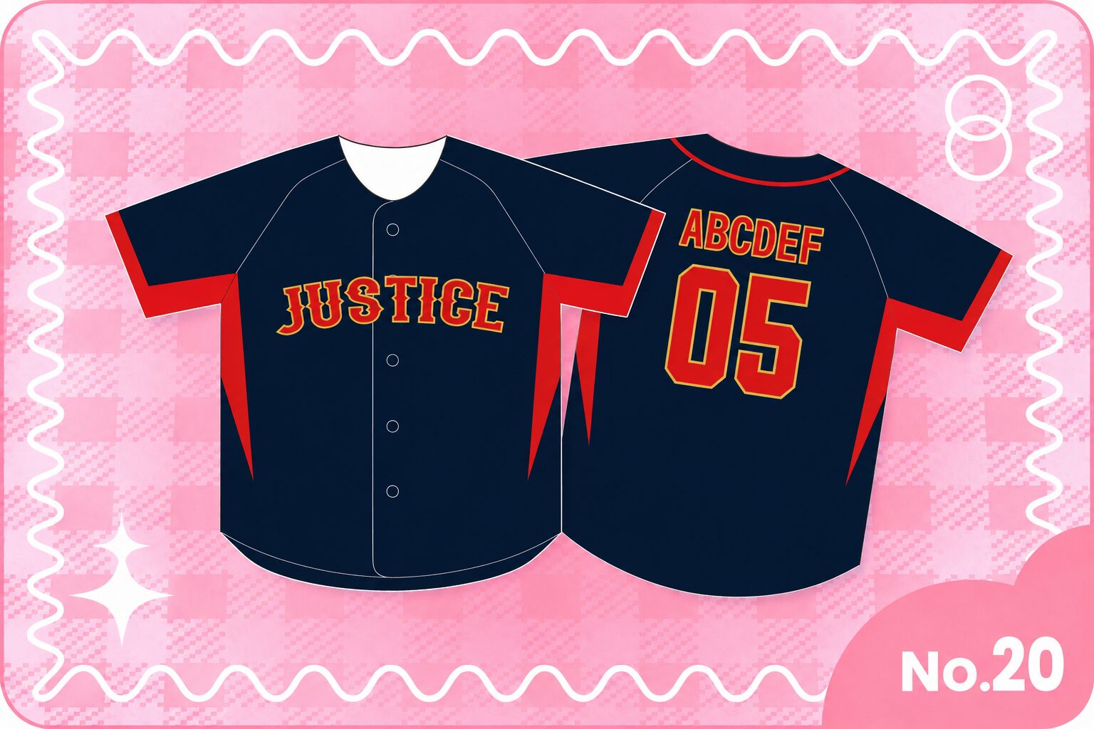 モノトーンのベースボールユニフォーム風クラスTシャツ 人気5位