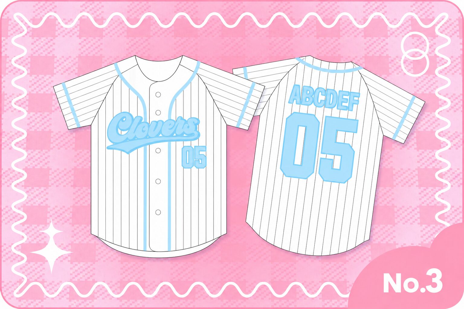 レッド×ホワイトのベースボールユニフォーム風クラスTシャツ 人気3位
